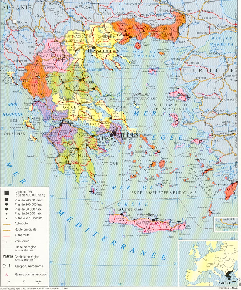 la carte de Grce
